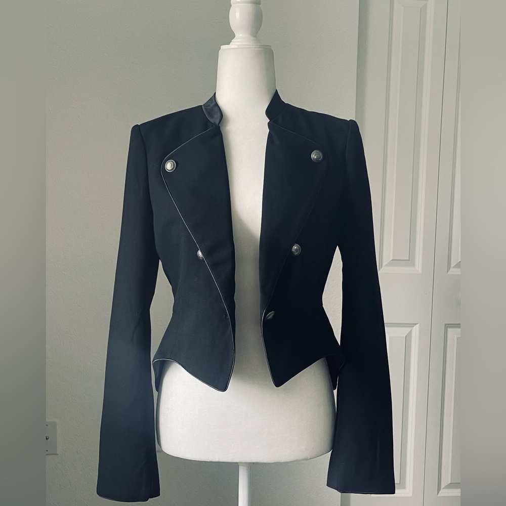 BCBGMaxAzria Black Blazer with Silver Buttons